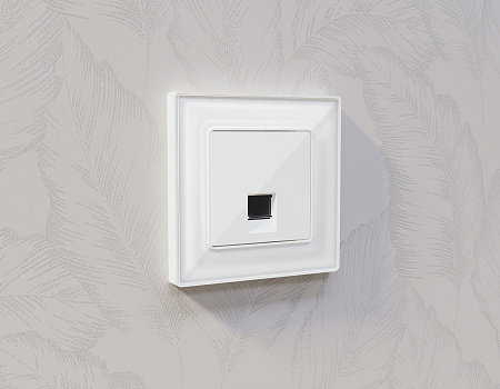 Комплект механизма компьютерной розетки RJ-45 (8P8C) CAT6A экранированной с автоматической защитной шторкой Ambrella Volt Alfa MA112005 Комплект механизма компьютерной розетки RJ-45 (8P8C) CAT6A экранированной с автоматической защитной шторкой Ambrella Volt Alfa MA112005