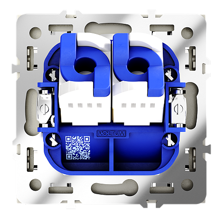 Розетка компьютерная встраиваемая VOLTUM S70 двойная RJ45+RJ45 кат.6, (шелк) VLS060204