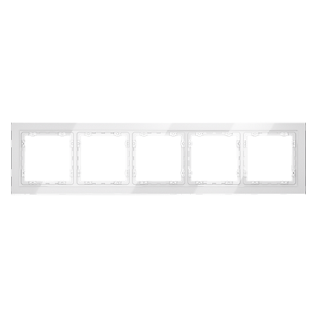 Рамка стеклянная VOLTUM S70 на 5 постов, (белый, стекло) VLS110501