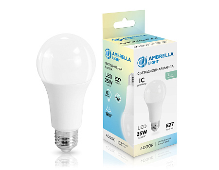 Лампа светодиодная A65 25W E27 4000K Ambrella light A 652504