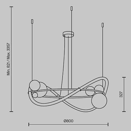 Люстра подвесная светодиодная Maytoni Oasis MOD289PL-L53BS3K