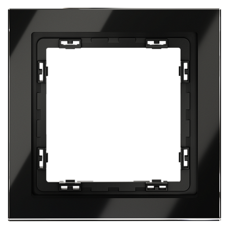 Рамка стеклянная VOLTUM S70 на 1 пост, (черный,стекло) VLS110108