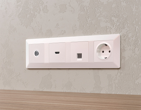 Комплект механизма TV розетки оконечной экранированной 5-1000MHz 3dB Ambrella Volt Alfa MA213005