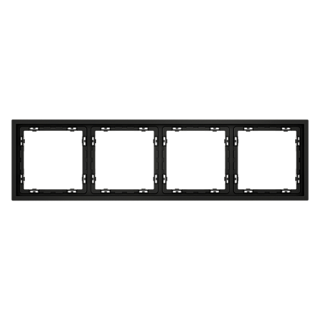 Рамка пластиковая VOLTUM S70 на 4 поста, (черный матовый) VLS100408
