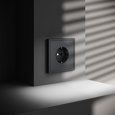Розетка встраиваемая VOLTUM S70 с заземлением (графит) VLS040107 Розетка встраиваемая VOLTUM S70 с заземлением (графит) VLS040107