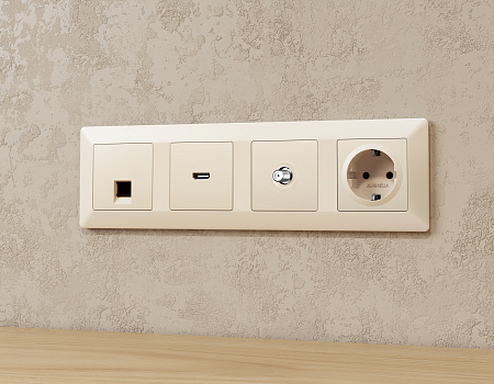 Комплект механизма TV розетки SAT 5-2400MHz 3.5dB Ambrella Volt Alfa MA333050