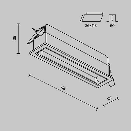 Встраиваемый светильник светодиодный Maytoni Parete DL100-6W2.7-3-4K-B