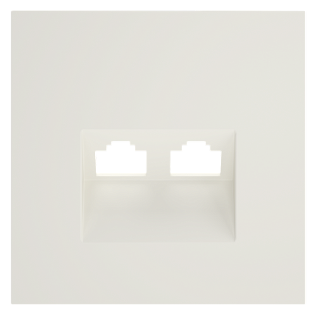 Накладка для розетки компьютерной двойной RJ45+RJ45 кат.6 Voltum S70 (хлопок) VLS001413