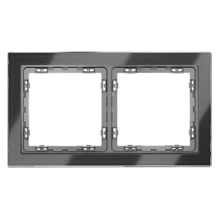 Рамка стеклянная VOLTUM S70 на 2 поста, (графит, стекло) VLS110207