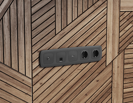 Комплект механизма компьютерной розетки RJ-45 (8P8C) CAT6A экранированной с защитной шторкой Omega MO912005