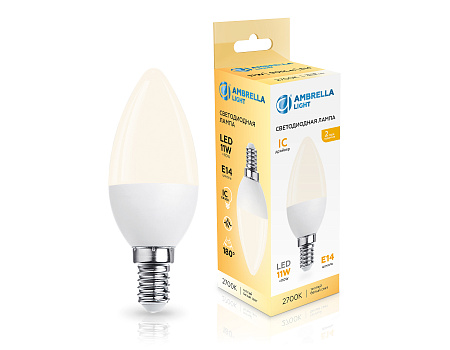 Лампа светодиодная C37 11W E14 2700K Ambrella light 371113