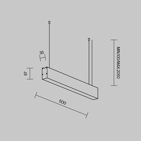 Линейный светильник светодиодный 3000К 500*67*35мм Maytoni LL312033
