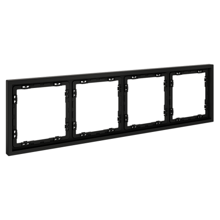 Рамка пластиковая VOLTUM S70 на 4 поста, (черный матовый) VLS100408