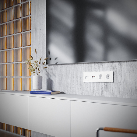 Розетка телевизионная встраиваемая TV+RJ45 кат. 6 Voltum S70 (белый глянцевый) VLS060701 Розетка телевизионная встраиваемая TV+RJ45 кат. 6 Voltum S70 (белый глянцевый) VLS060701