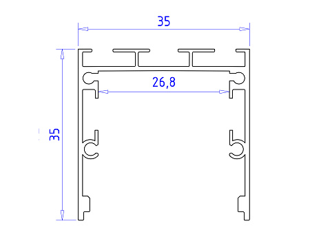 Профиль для ленты до 26мм 35*35мм ILLUMINATION GP2550AL