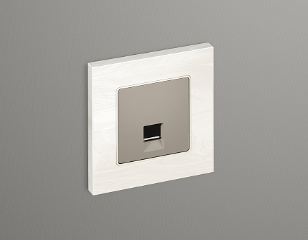 Комплект механизма компьютерной розетки RJ-45 (8P8C) CAT6A экранированной с автоматической защитной шторкой Ambrella Volt Alfa MA372005