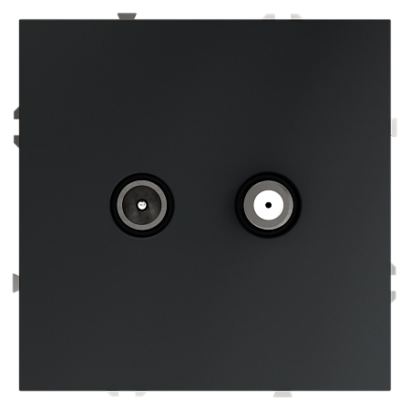 Розетка телевизионнная встраиваемая VOLTUM S70 оконечная TV+SAT, (графит) VLS060407