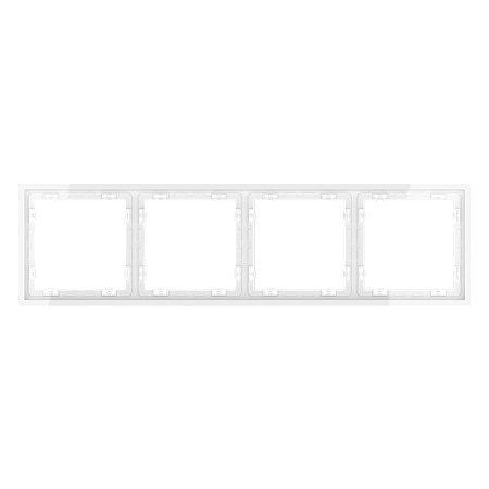 Рамка пластиковая VOLTUM S70 на 4 поста, (белый глянцевый) VLS100401