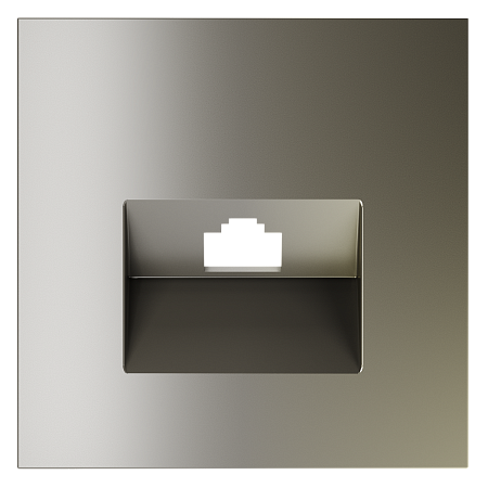 Накладка для розетки компьютерной RJ45 кат.6 Voltum S70 (шелк) VLS001304