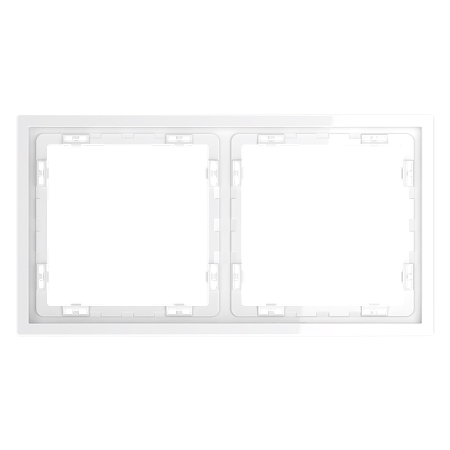 Рамка пластиковая VOLTUM S70 на 2 поста, (белый глянцевый) VLS100201
