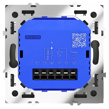 Терморегулятор электронный VOLTUM S70 с индикацией и датчиком, для теплого пола, (черный матовый) VLS070108