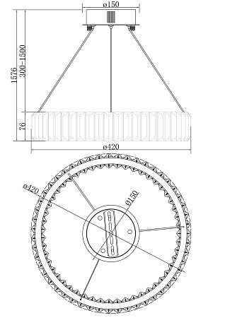 Люстра подвесная светодиодная диммируемая Freya Tier FR5257PL-L17CH Люстра подвесная светодиодная диммируемая Freya Tier FR5257PL-L17CH