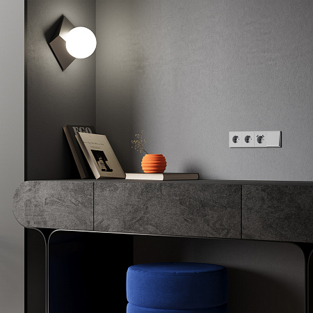 Клавиша для выключателя/переключателя одноклавишного с подсветкой Voltum S70 (серый) VLS000216