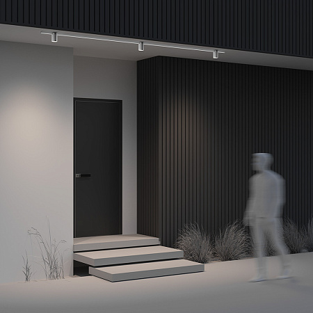 Трековый однофазный уличный светодиодный светильник Maytoni Elasity IP Alfa O-TR01-2-S-16WW3K