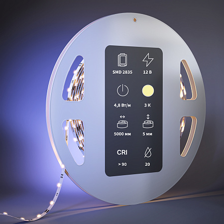 Светодиодная лента Maytoni 4,8Вт/м 3000К 12V IP20 Ultra 201103