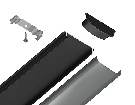 Накладной гибкий профиль для светодиодной ленты ILLUMINATION GP1600BK/BK