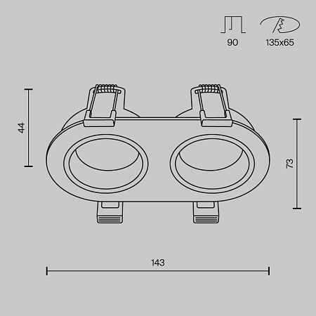 Светильник встраиваемый Maytoni Share DL126-02-GU10-B