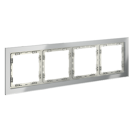 Рамка стеклянная VOLTUM S70 на 4 поста, (сталь, стекло) VLS110405