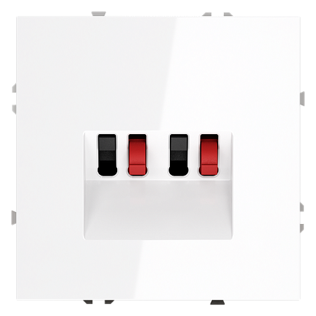 Розетка акустическая встраиваемая VOLTUM S70 4-местная, (белый глянцевый) VLS060301