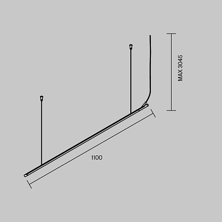 Шинопровод подвесной 1м. горизонтальный Maytoni Arity Busbar trunkings TRX233-HL-1B
