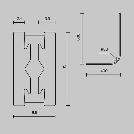 Радиусный коннектор для шинопровода Maytoni Flarity TRX154-RC80-B