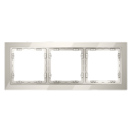 Рамка стеклянная VOLTUM S70 на 3 поста, (кашемир, стекло) VLS110303