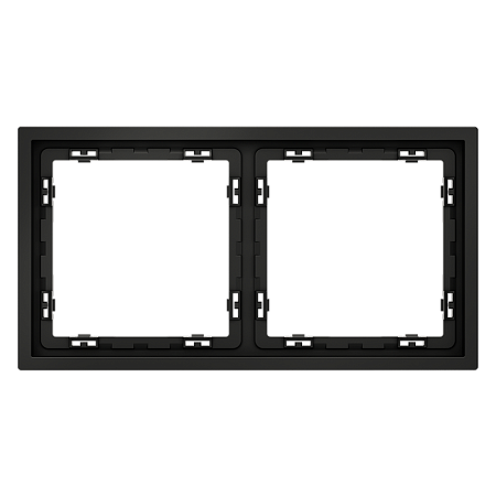Рамка пластиковая VOLTUM S70 на 2 поста, (черный матовый) VLS100208