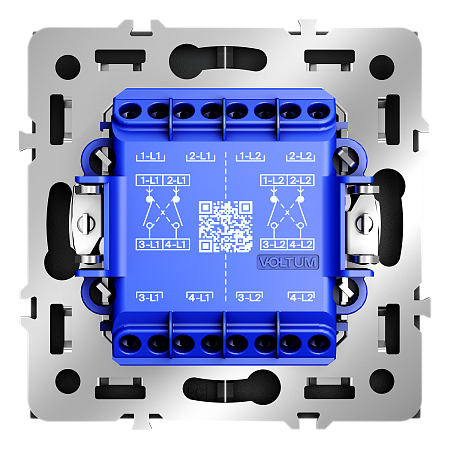 Выключатель двухклавишный перекрестный встраиваемый 10А Voltum S70 (графит) VLS020507