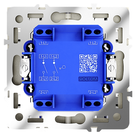 Выключатель встраиваемый VOLTUM S70 двухклавишный (шелк) VLS020104