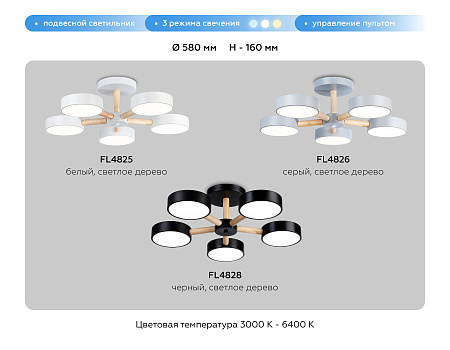 Люстра потолочная светодиодная COMFORT FL4828