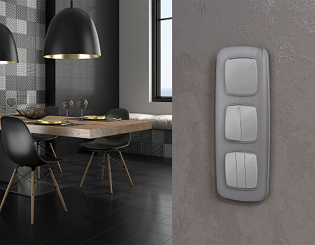 Комплект механизма 2-клавишного перекрестного выключателя 10A Omega MO403030