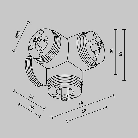 Х-образный вертикальный коннектор для системы без ввода питания Maytoni Shelf CA019L4C-B
