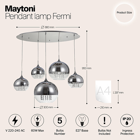 Светильник подвесной Maytoni Fermi P140-PL-170-5-N Светильник подвесной Maytoni Fermi P140-PL-170-5-N