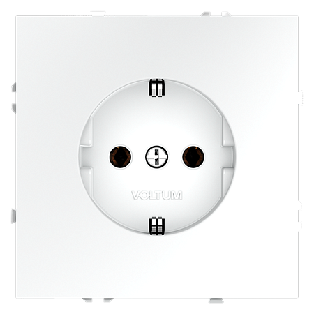 Розетка встраиваемая VOLTUM S70 с заземлением (белый матовый) VLS040102
