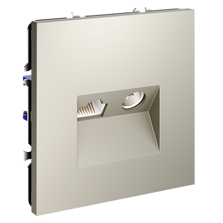 Розетка телевизионная встраиваемая TV+RJ45 кат. 6 Voltum S70 (кашемир) VLS060703 Розетка телевизионная встраиваемая TV+RJ45 кат. 6 Voltum S70 (кашемир) VLS060703