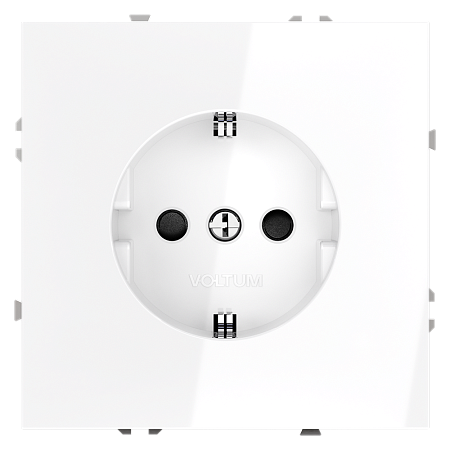 Розетка встраиваемая VOLTUM S70 с заземлением и защитными шторками, (белый глянцевый) VLS040201 Розетка встраиваемая VOLTUM S70 с заземлением и защитными шторками, (белый глянцевый) VLS040201