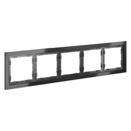 Рамка стеклянная VOLTUM S70 на 5 постов, (графит, стекло) VLS110507
