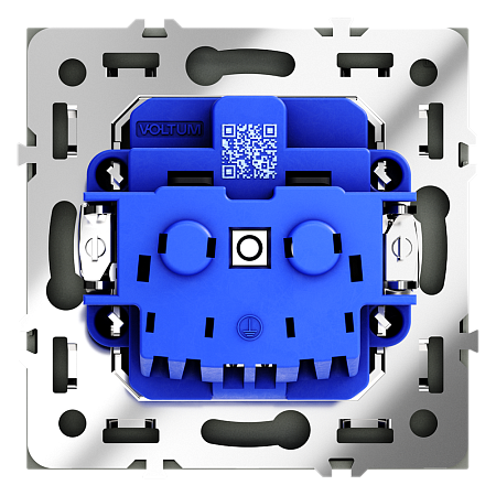 Розетка встраиваемая VOLTUM S70 с заземлением (титан) VLS040106