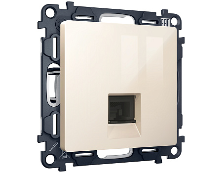 Комплект механизма компьютерной розетки RJ-45 (8P8C) CAT6A экранированной с автоматической защитной шторкой Ambrella Volt Alfa MA312005