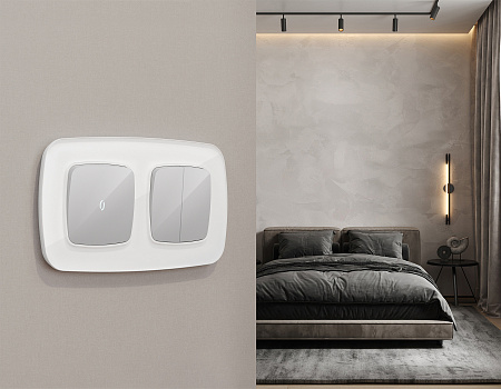 Комплект механизма 2-клавишного перекрестного выключателя 10A Omega MO403030